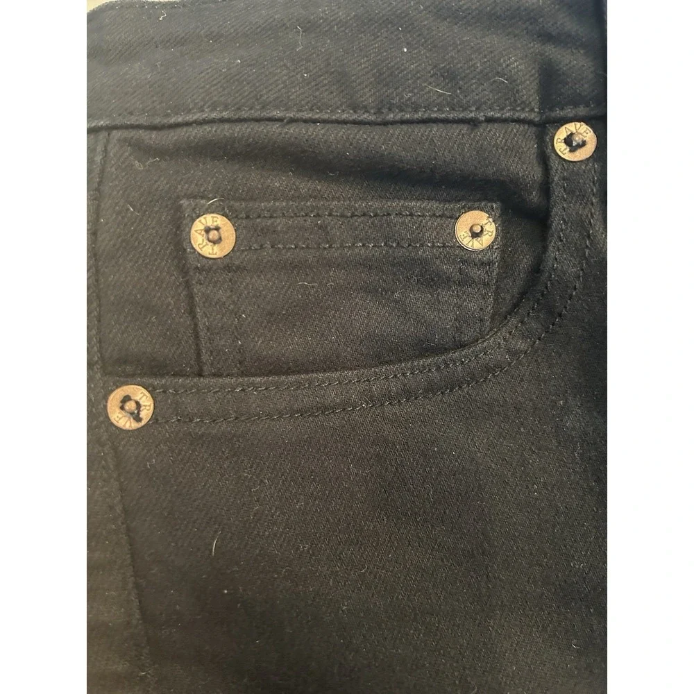Trave Colette Kick Flare Denim Jean Raw Hem Black Wash Size 27 Cropped Stretchy